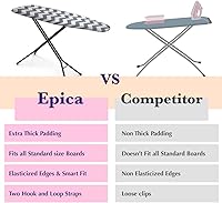 Vista 6 de Epica - Funda para tabla de planchar con revestimiento de silicona, resistente a la abrasión y a las manchas, de 15 x 54 pulgadas