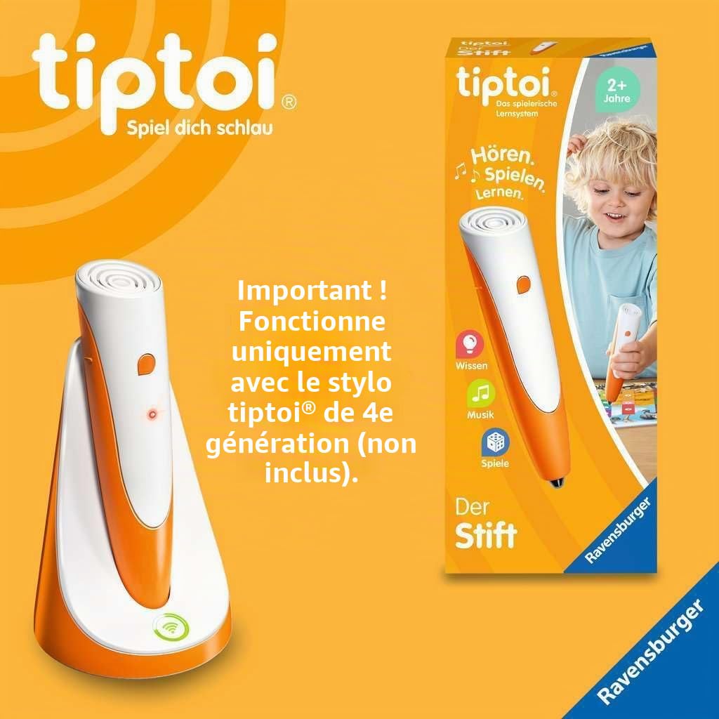 Ravensburger Borne de Recharge Tiptoi 00111 - Recharge la Batterie et Les fichiers Audio, borne de Recharge pour Le Stylo Tiptoi de 4e génération