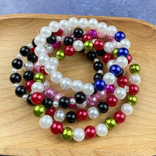 Miniatura 6 de 1000 cuentas de perlas para manualidades, perlas sueltas de 0.236 pulgadas (0.236 in), cuentas espaciadoras redondas para aretes, pulseras,