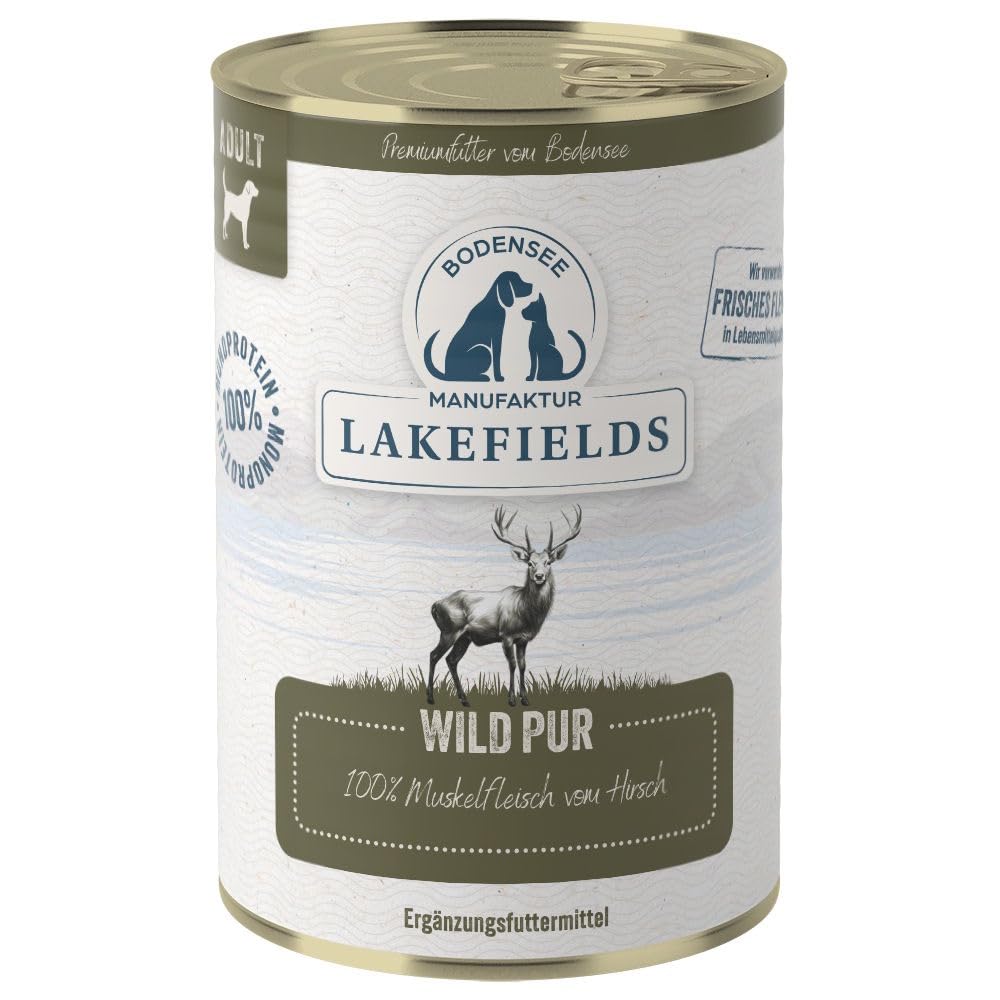 Lakefields MANUFAKTUR Ergänzungsfutter Wild PUR für Hunde, Größe:12 x 400 g