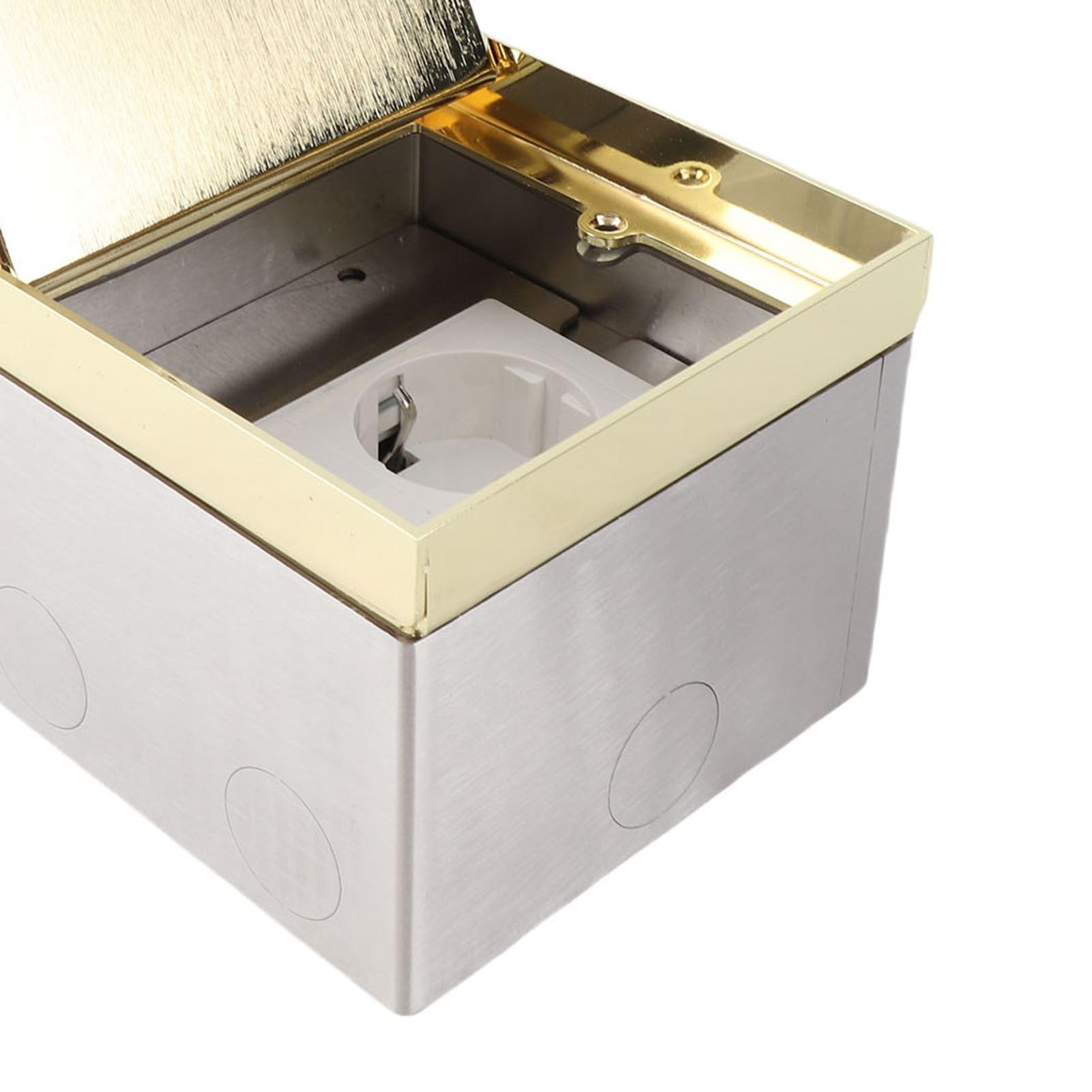 FTVOGUE Wpuszczane Gniazdko Podłogowe, Zestaw Gniazd Elektrycznych ze Stali Nierdzewnej z 2 Bolcami i Portem USB 4000 W do Handlowego Home Office