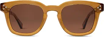 KIAURA ANDO Sunglasses - UV400 Polarized CR39 Lenses, Shape Memory Acetate Frame, Steel Spring Hinges, Regular & XL Sizes