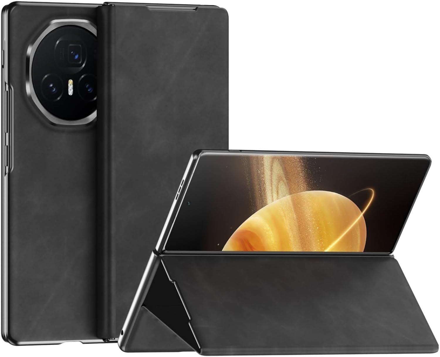 Case for Honor Magic V3, Lightweight, Ultra-Thin Fashionable Leather Case, Anti-Shock and Anti-Drop Protective Case (Black,for Magic V3)