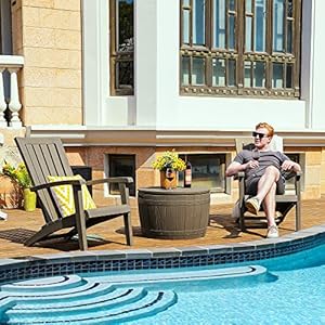 YITAHOME 33 Gallon Round Deck Box, Outdoor Storage Box for Patio Furniture,Patio Table for Cushion, Pool Accessories, Waterproof Resin & Easy Assembly & Lightweight, Light Brown YITAHOME 33 Gallon Round Deck Box Outdoor Storage Box for Patio FurniturePatio Table for Cushion Pool Accessories Waterproof Resin Easy Assembly Lightweight Light Brown