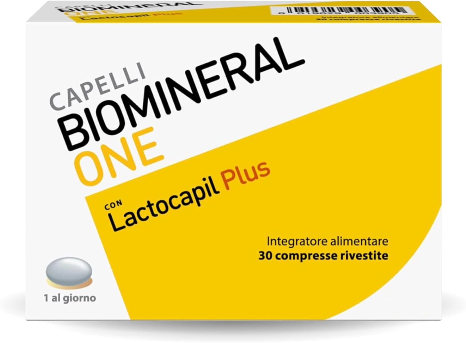 Biomineral One Capelli più Forti, Valuminosi e Folti, 30 Compresse, Lactocapil Plus Integratore per Capelli con Biotina, Vitamina D, Acido Linoleico e Taurina