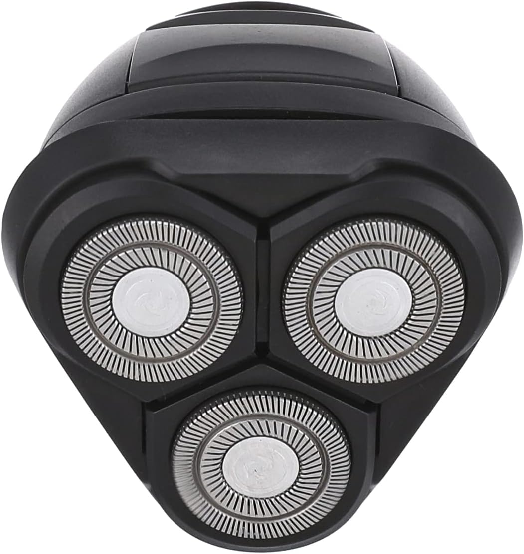 Close-up view of the VGR V-322 shaver's triple rotary blades.