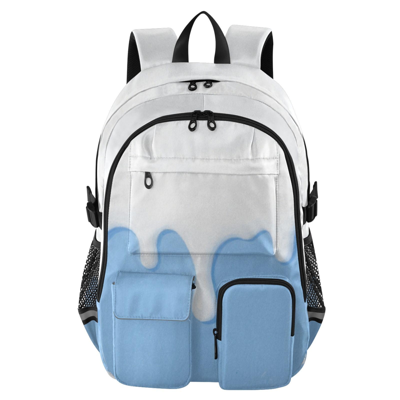 Mochilas para laptop diseño de helado azul con amplio espacio interior 8
