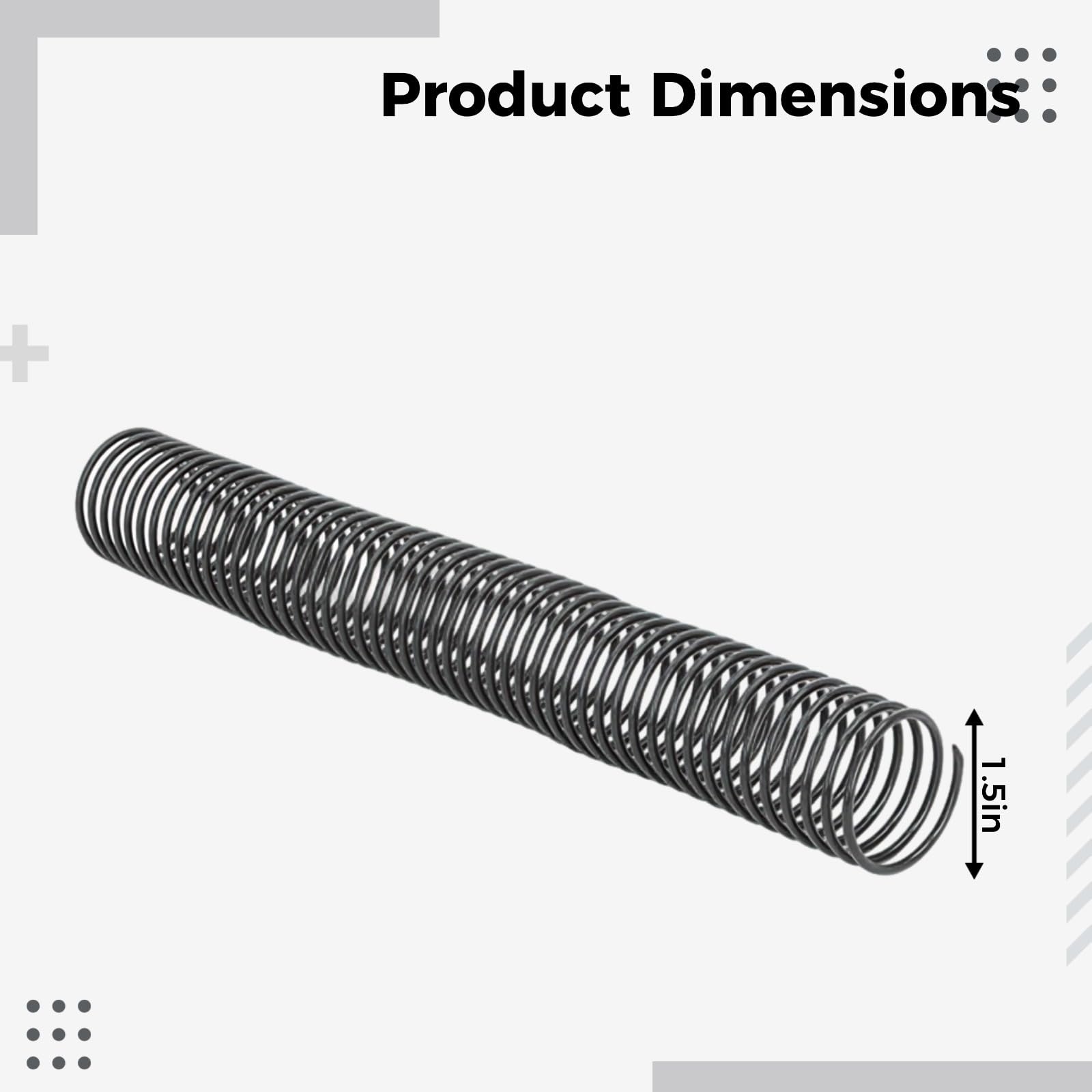 Binderspulen-Set, 3,8 cm, 38 mm, 46 Löcher, für Notizbücher, PVC, Einzelschlaufe, Schwarz, 20 Stück
