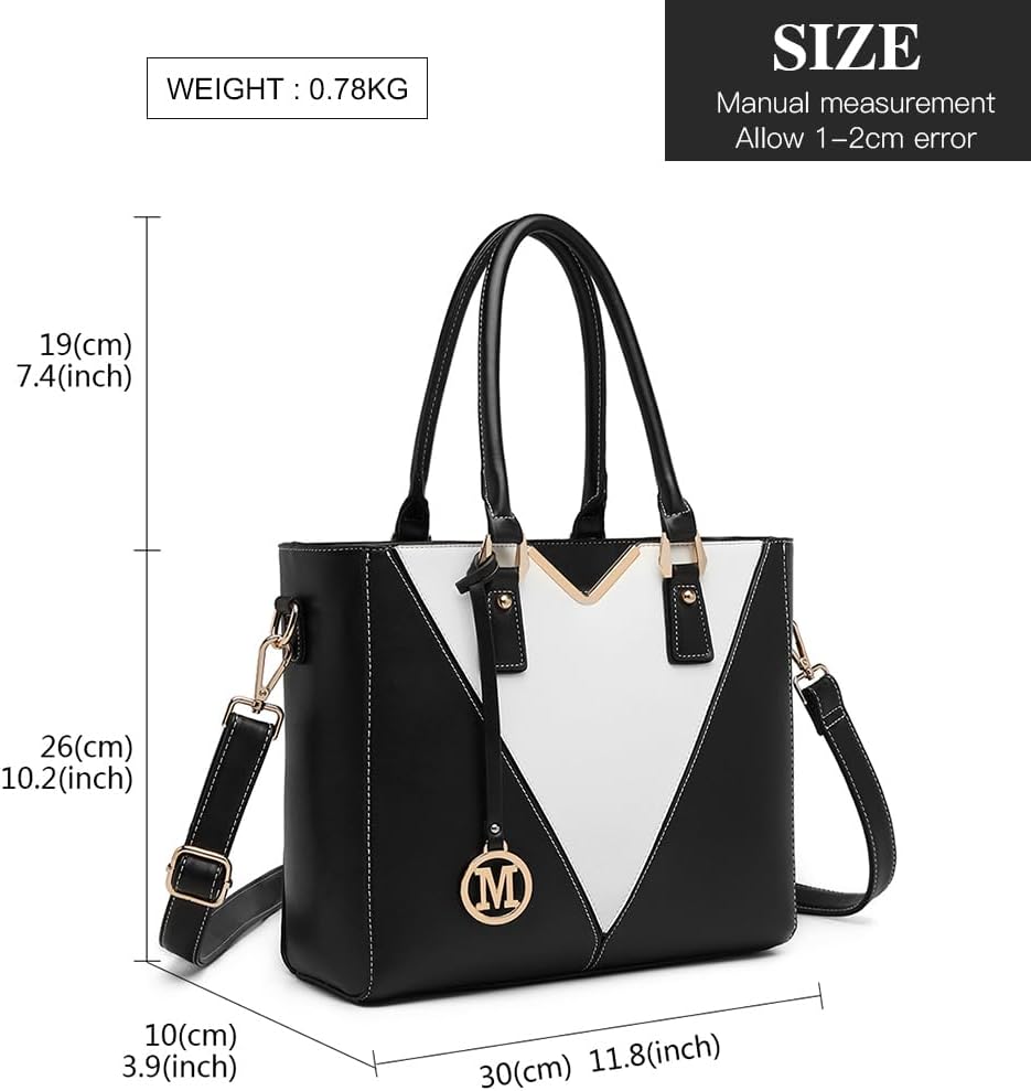 Miss Lulu Look V-Shape Handbag with Purse for Women Shoulder Long Wallet 4 61OFKO7783L. AC SL1010