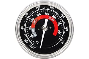 Temperature Gauge Thermometer Replacement for Big Green Egg - 3.3" Large Waterproof...