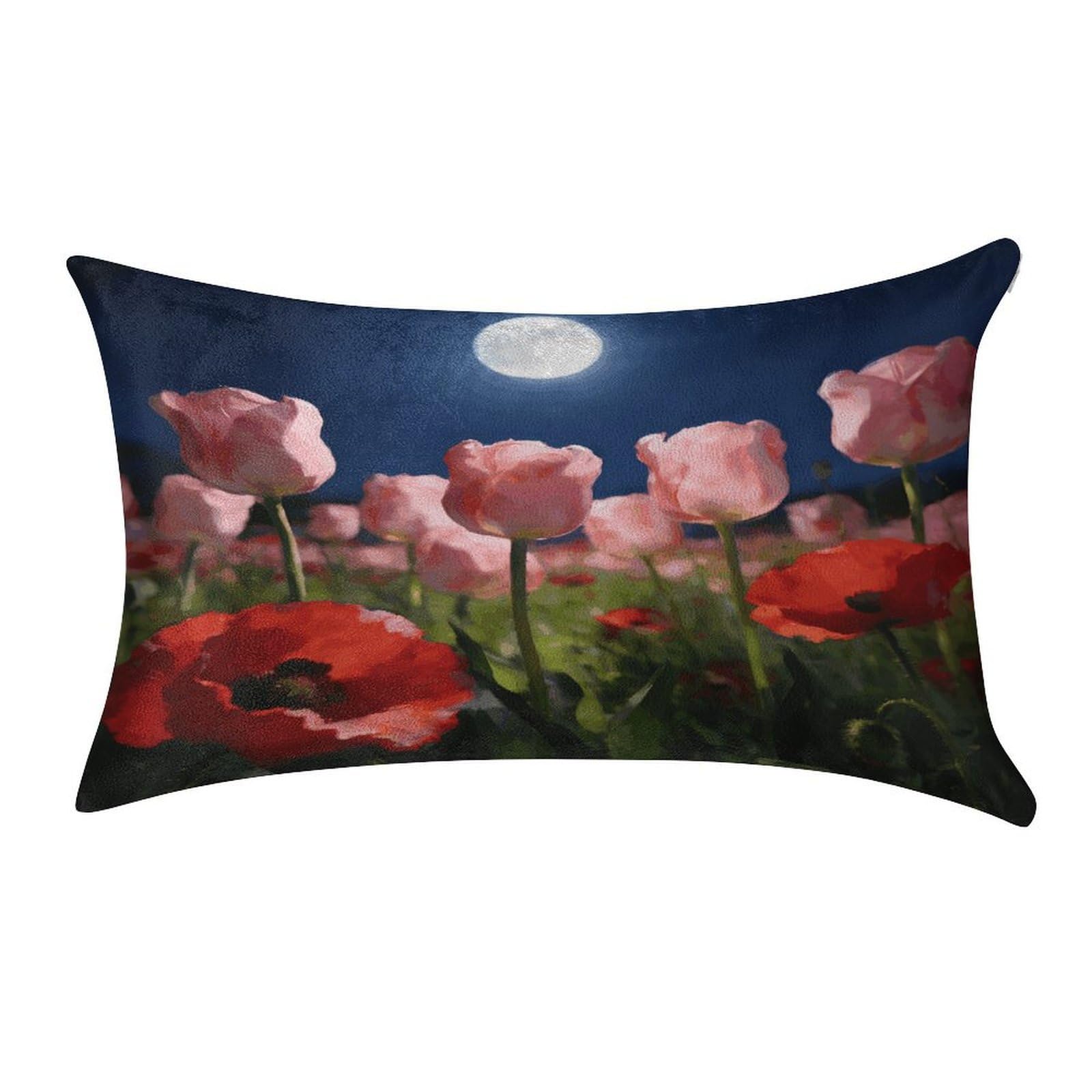 Fodpand Style Moonlight Bathing In The Flower Field Pillowcase,Elegant Designed Home Decor,Velvet Pillowcase,Soft And Cozy,Pillow Case Cover With Hidden Zipper For Bedroom, Sofa, Couch