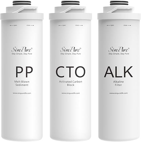 Miniatura 30 de SimPure Cartucho de repuesto de filtro CTO serie T1 para modelo T1-100, T1-100ALK, T1-400UV, T1-400ALK, cartucho de repuesto de 6 meses (1 paquete)