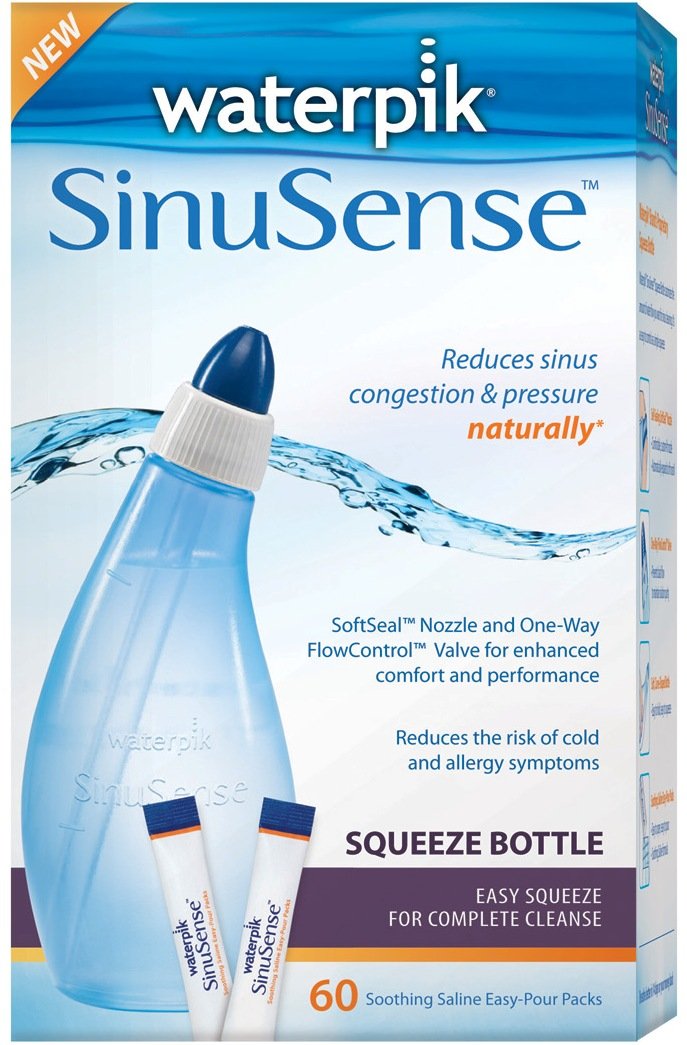 Waterpik SWS 360 Sinusense Squeeze Bottle Includes 60 Soothing Saline