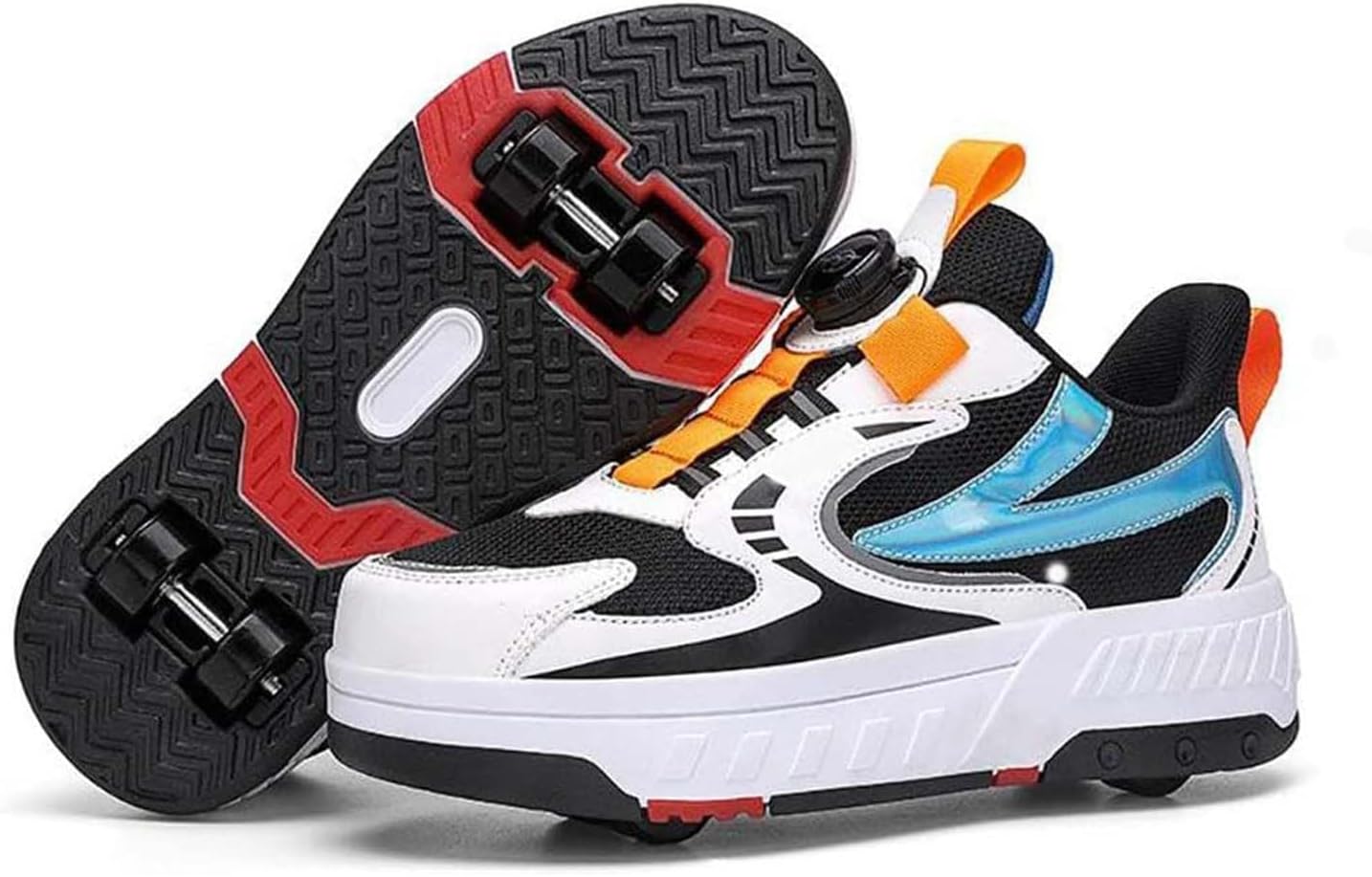 Roller Skates for Boys and Girls,Shoes with Wheels,4 Wheels Sports Shoes, Skateboard Shoes, 2 in 1 Multifunctional Shoes, Birthday Gift-B||33