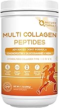 NATURE TARGET Multi-Collagen-Peptides-Powder for Joint Support, Hydrolyzed Collagen for Women Men with MSM + GC, Type I II III V X Collagen for Skin Hair & Nail, Non-GMO, 50 Servings
