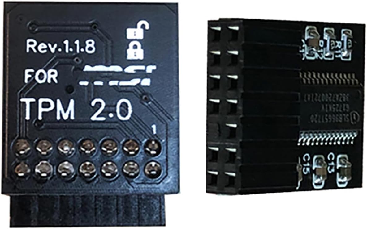 TPM2.0 Security Module 14Pin -LPC M S I (14-1) Trusted Platform Upgrade Win 11 Compatible with M S I Motherboard MS-4136-4462