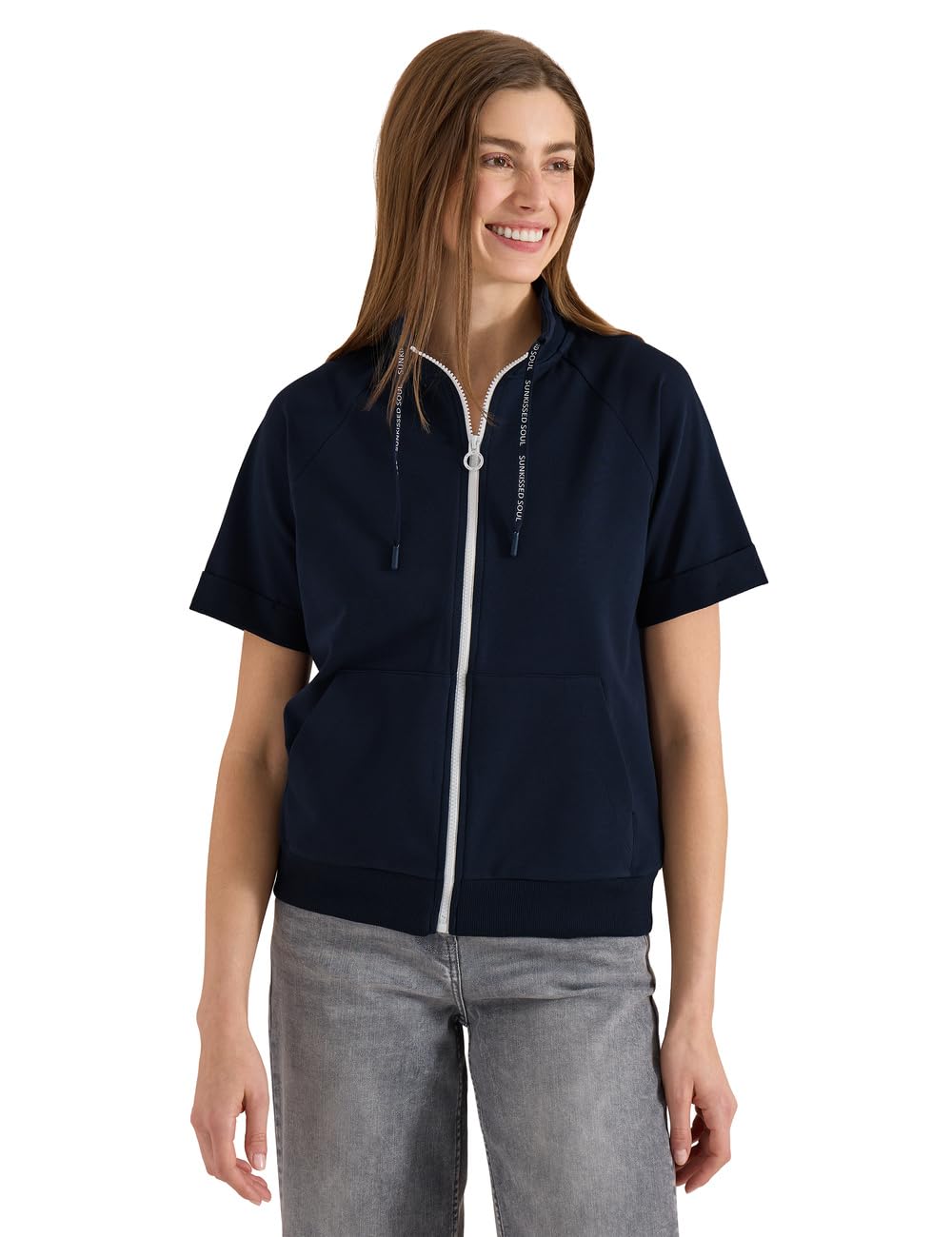 Cecil Kurzarm Sweatjacke mit Zipper