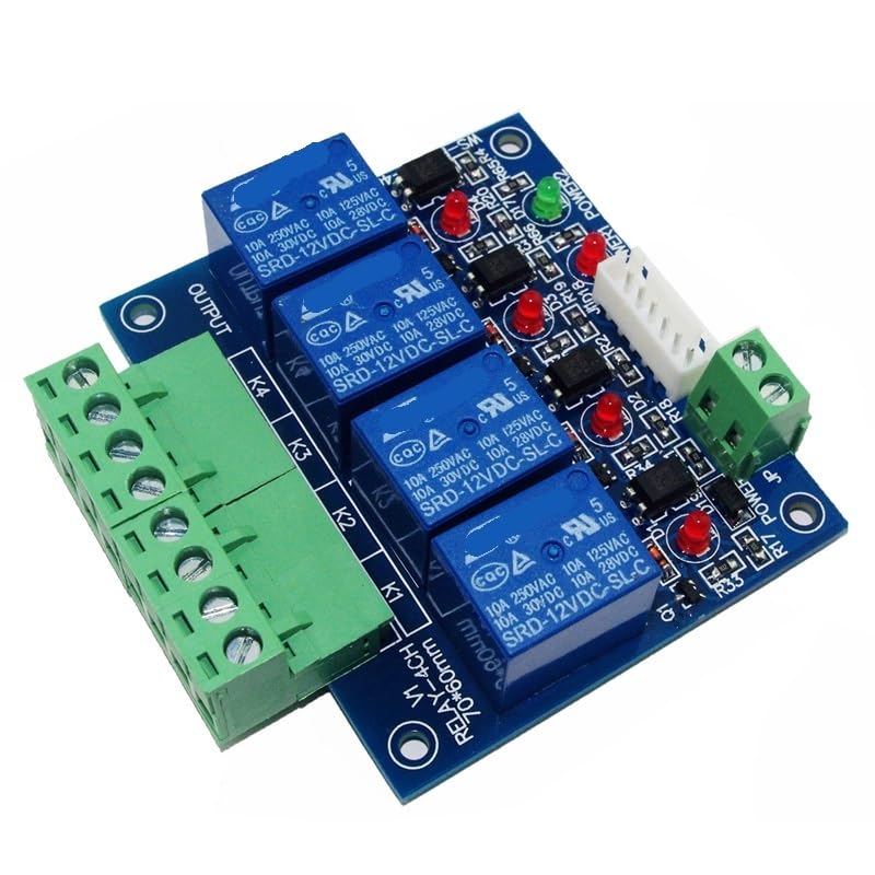 Controlador LED DMX512 de 4 canales con decodificador RJ45 y 2 relés DC12V para tiras de luz 5