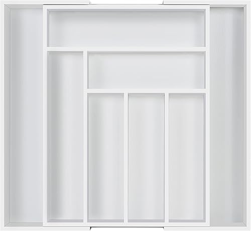 Utopia Kitchen Organizador de cajones expandible, organizador de cajones de cocina ajustable, organizador de cajones de bambú para cocina,