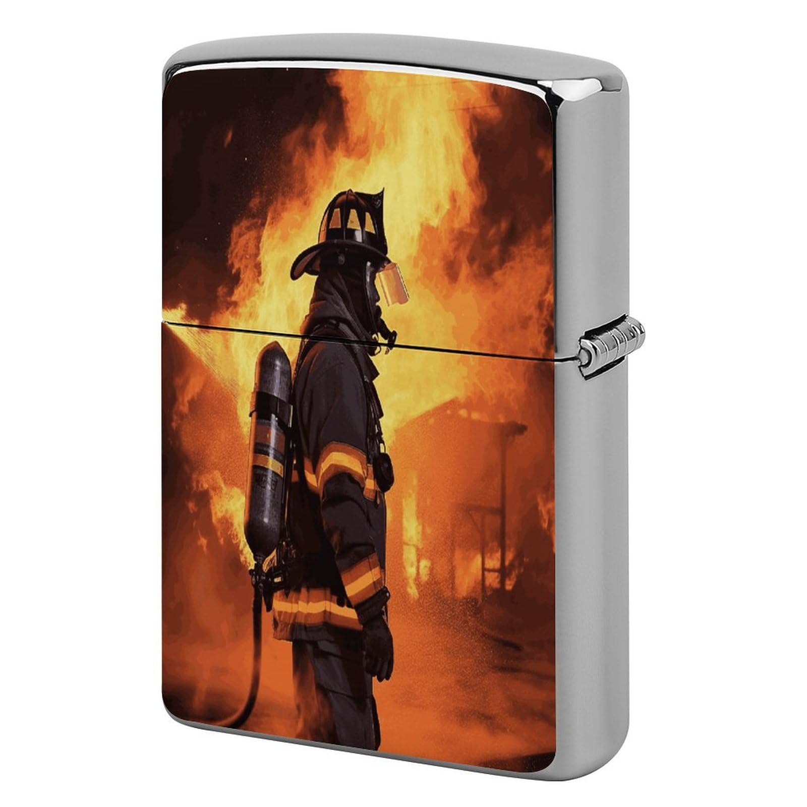 Fodpand Style Firefighter Fireman Flame Metal Lighter Case Cover Lighter Sleeve