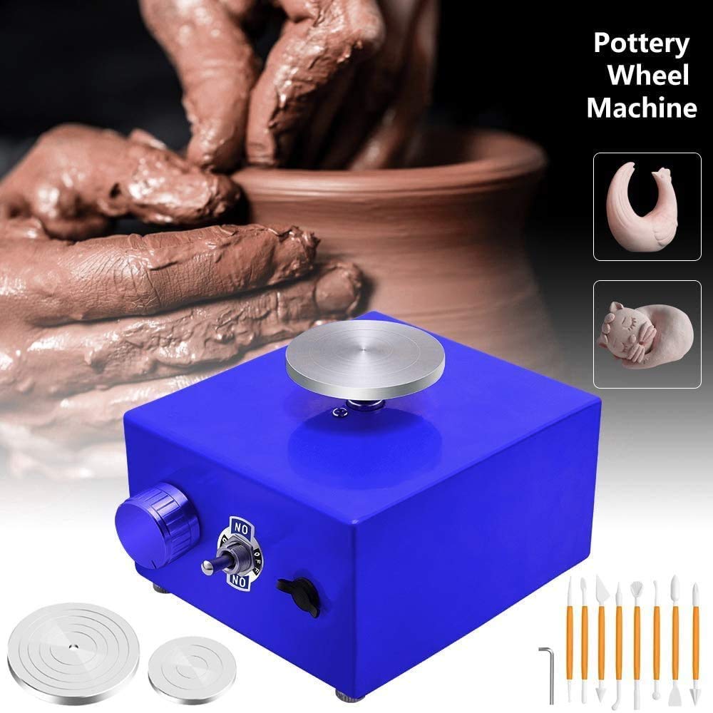 Mini Roue de Poterie, 2000 tr/min 30 W Tour de Potier Électrique Portable, avec 6,5 cm 10 cm Platine pour Le Travail en Artisanat d'argile en céramique