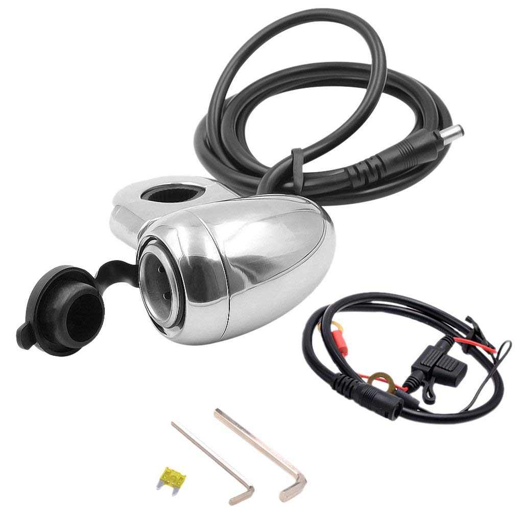 12V-24V Moto Manubrio Power Accendisigari con Portasigarette per Moto
