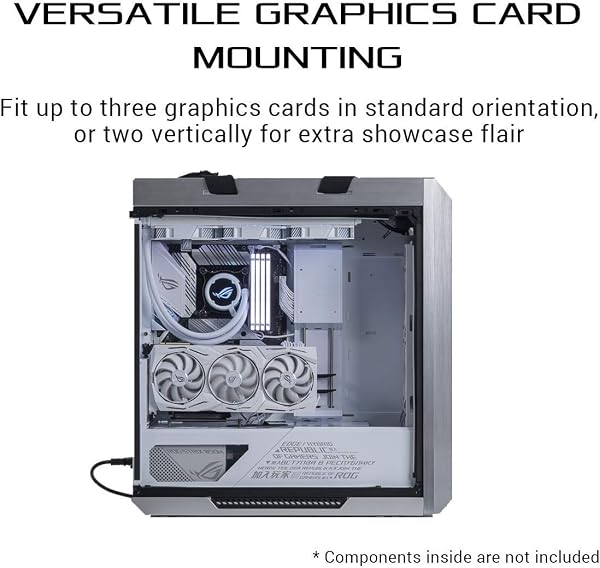 ASUS ROG Strix Helios GX601 White RGB Mid-Tower Gaming Case, Pre-Installed 4x140mm Fans, ATX/EATX, Tempered Glass, Aluminum Frame, GPU Braces, 420mm Radiator Support, Aura Sync - 4