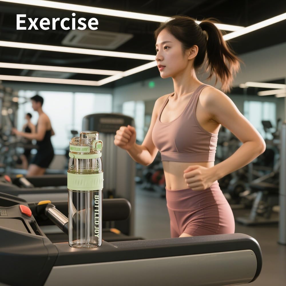 26oz PPSU Water Bottles, Double drinking mouth Bottle with Suck and Drink, BPA Free Reusable Sports Water Bottle with Straw & Strap for Hiking Travelling Running Fitness (Blue)