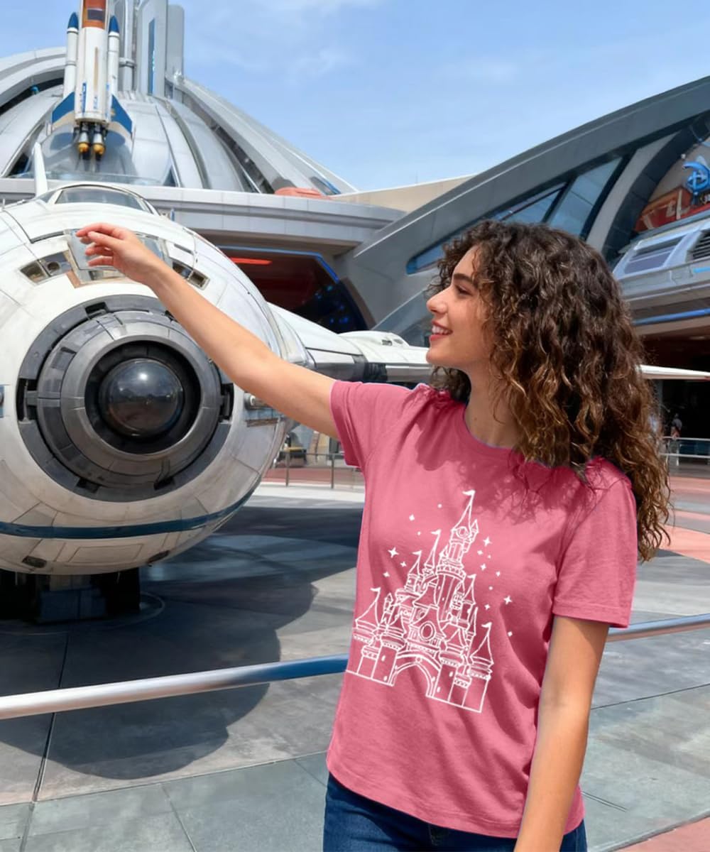 Magic Castle Shirt for Women Cute Kingdom Graphic Tshirt Casual Holiday Vacation Short Sleeve Tee Tops - Image 5