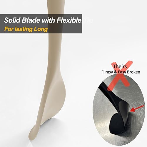 Miniatura 4 de VOVOLY - Juego de cucharas de silicona mejoradas, cucharas de goma resistentes al calor, raspadores flexibles antiadherentes sin costuras para