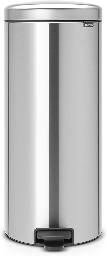Brabantia NewIcon - Cubo de basura de pedal de 30 litros, color acero mate