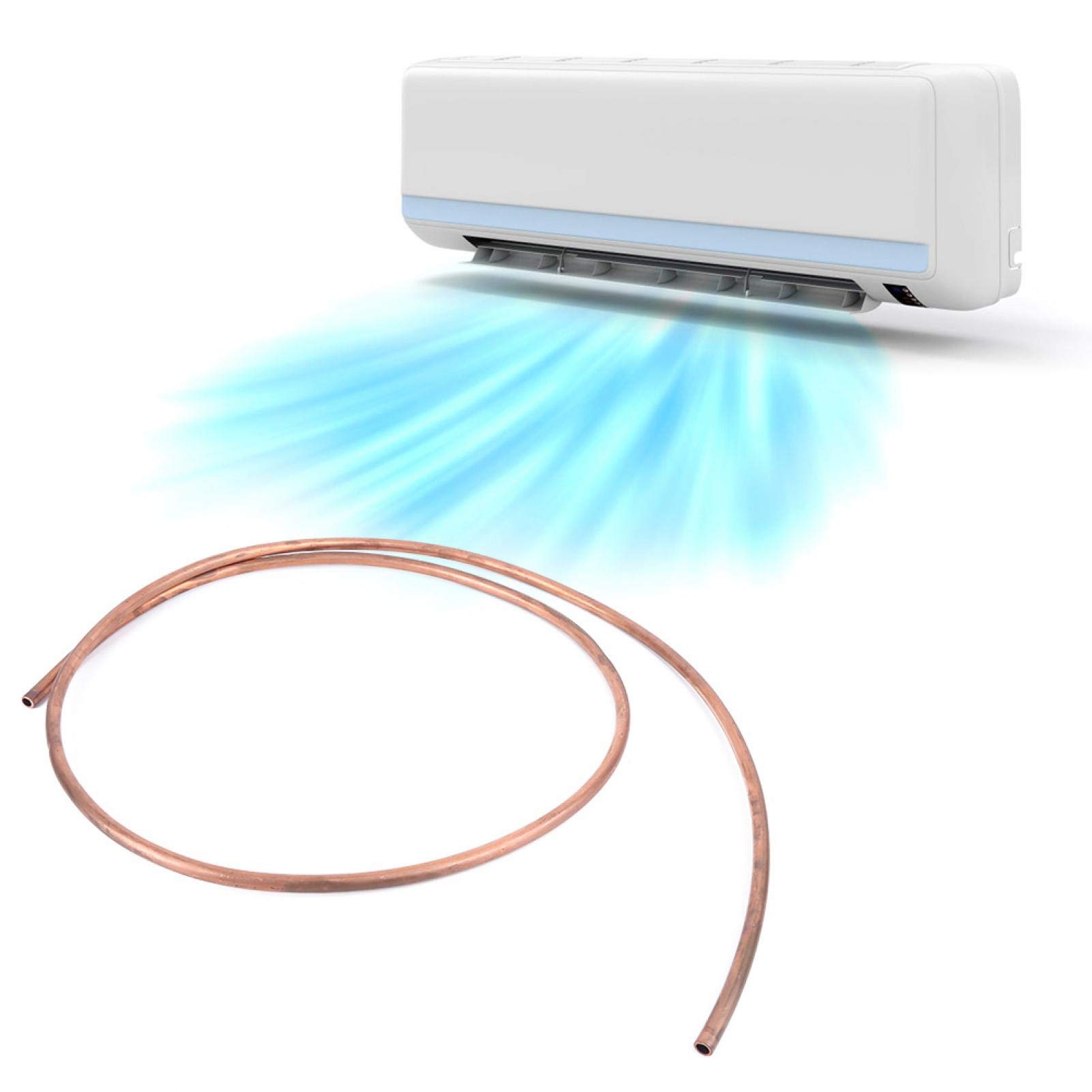 Dilwe Tube en cuivre C1100 T2, Diamètre extérieur 10 mm, Diamètre intérieur 8 mm, Tube de réfrigération en cuivre de haute qualité, Longueur 2M, 1