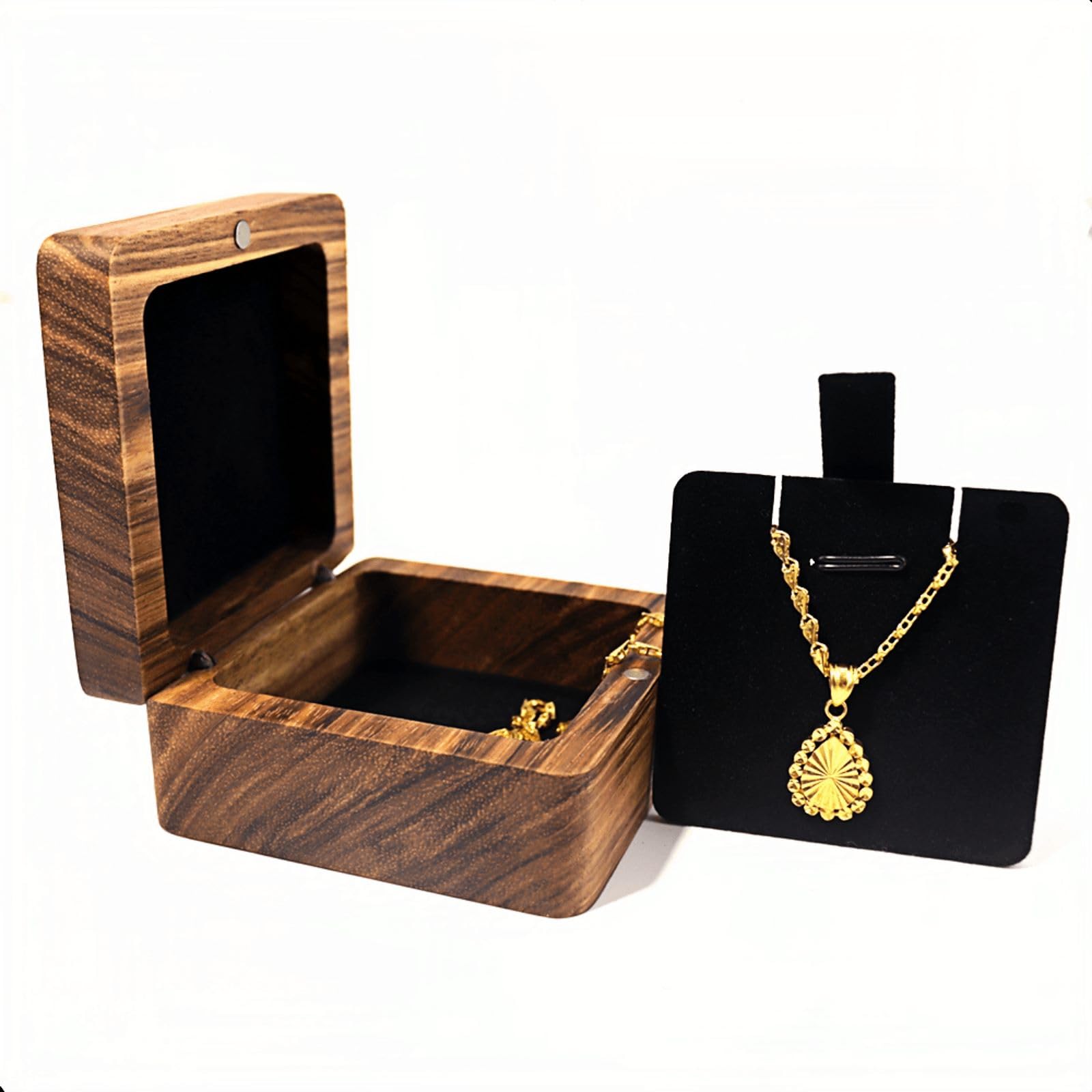 Zebra wood necklace box retro necklace gift box can hold bracelets small pendants can be used as a