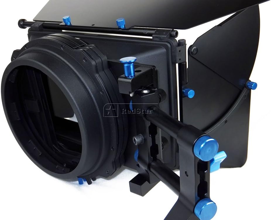Red Star DV DSLR Pro II Matte Box Complete Bundle w/ 15mm Swing-away Arm, Top French Flags & Side Wings, Rubber Donut, Filter Stage and Filter Tray