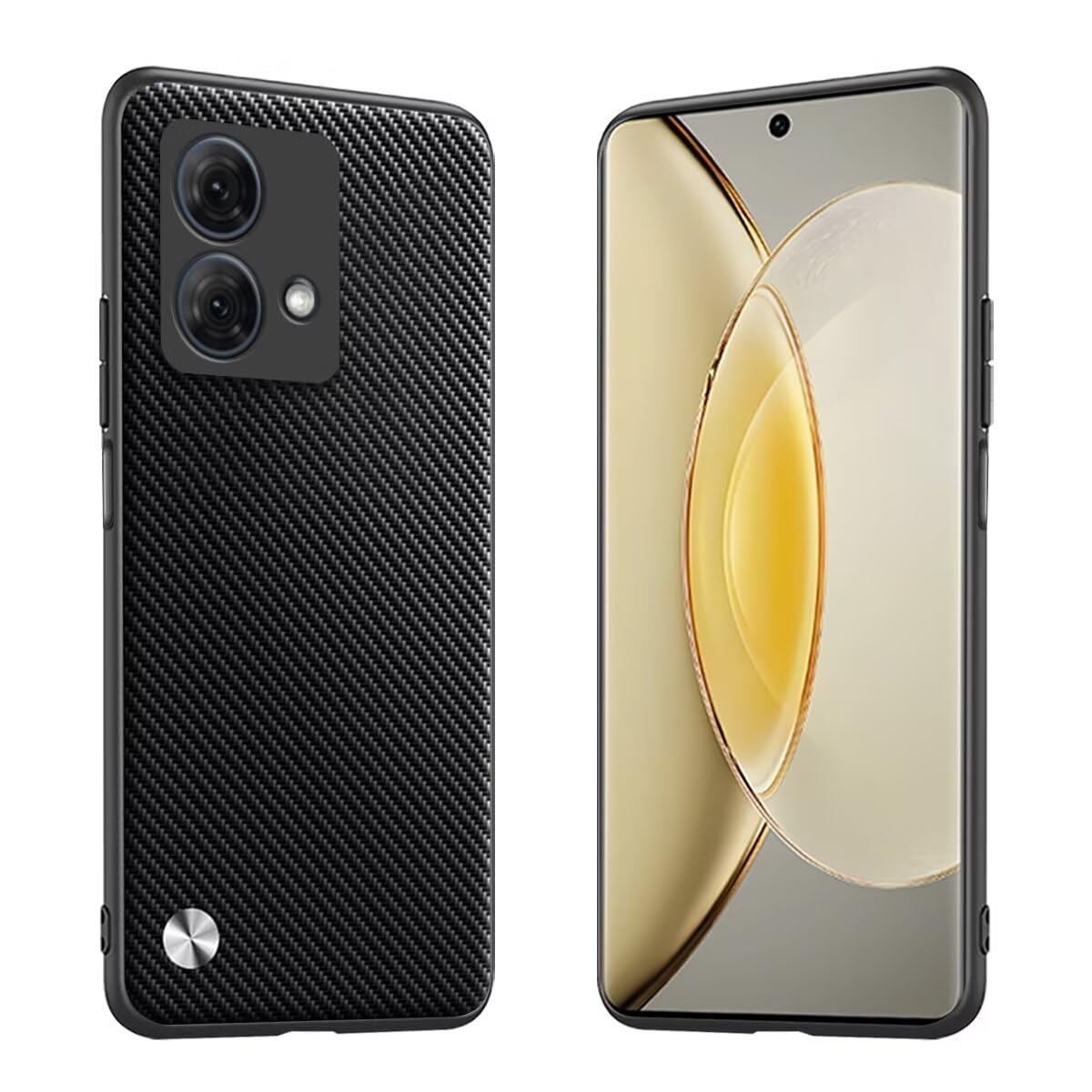 Etui na telefon komórkowy pasuje do Motorola Moto Edge 40 Neo (6,55"), seria kodów metalowe skórzane etui ochronne - Kevlar