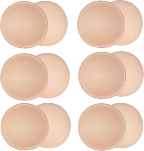 6 Pairs Round Bra Inserts Pads,URSMART Removable and washable Bra Cups Inserts for Bikinis Top Swimsuit Sport Bra