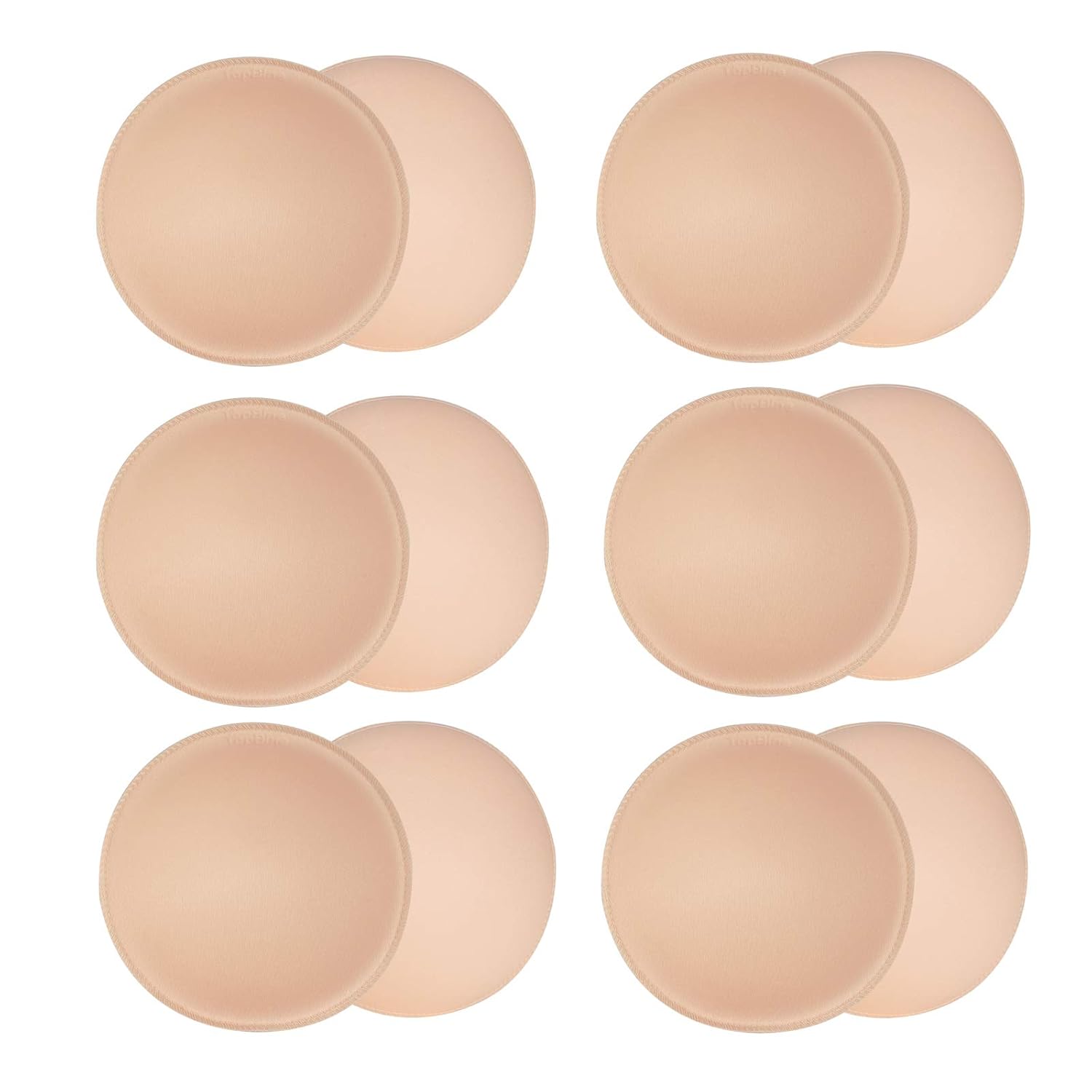 6 Pairs Round Bra Inserts Pads,URSMART Removable and washable Bra Cups Inserts for Bikinis Top Swimsuit Sport Bra