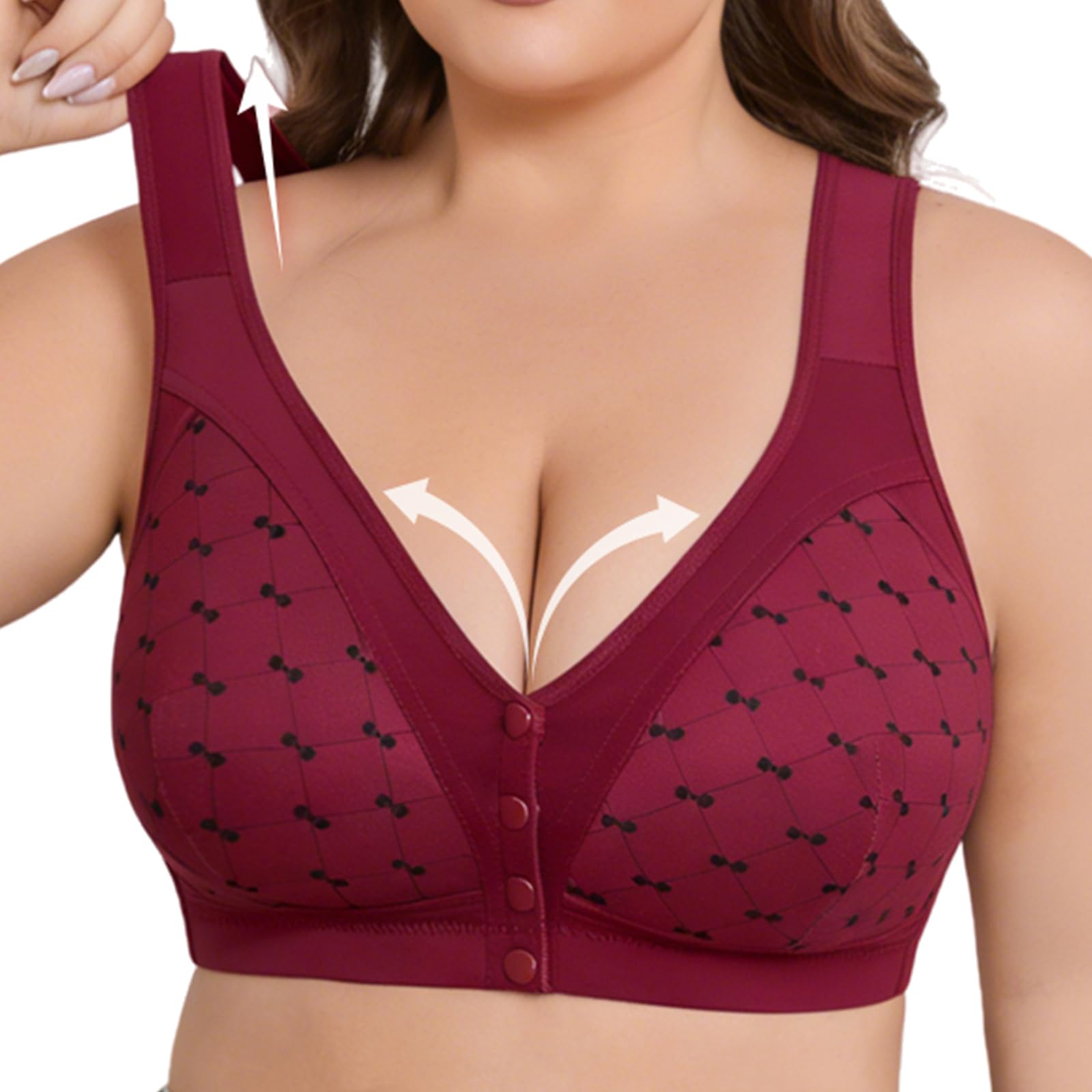 Set Reggiseni Donna Senza Ferretto Confezione da 3, Reggiseno Chiusura Frontale Comodo e Morbido, Reggiseno Taglie Forti per Seno Abbondante con Spalline Larghe, Intimo Donna