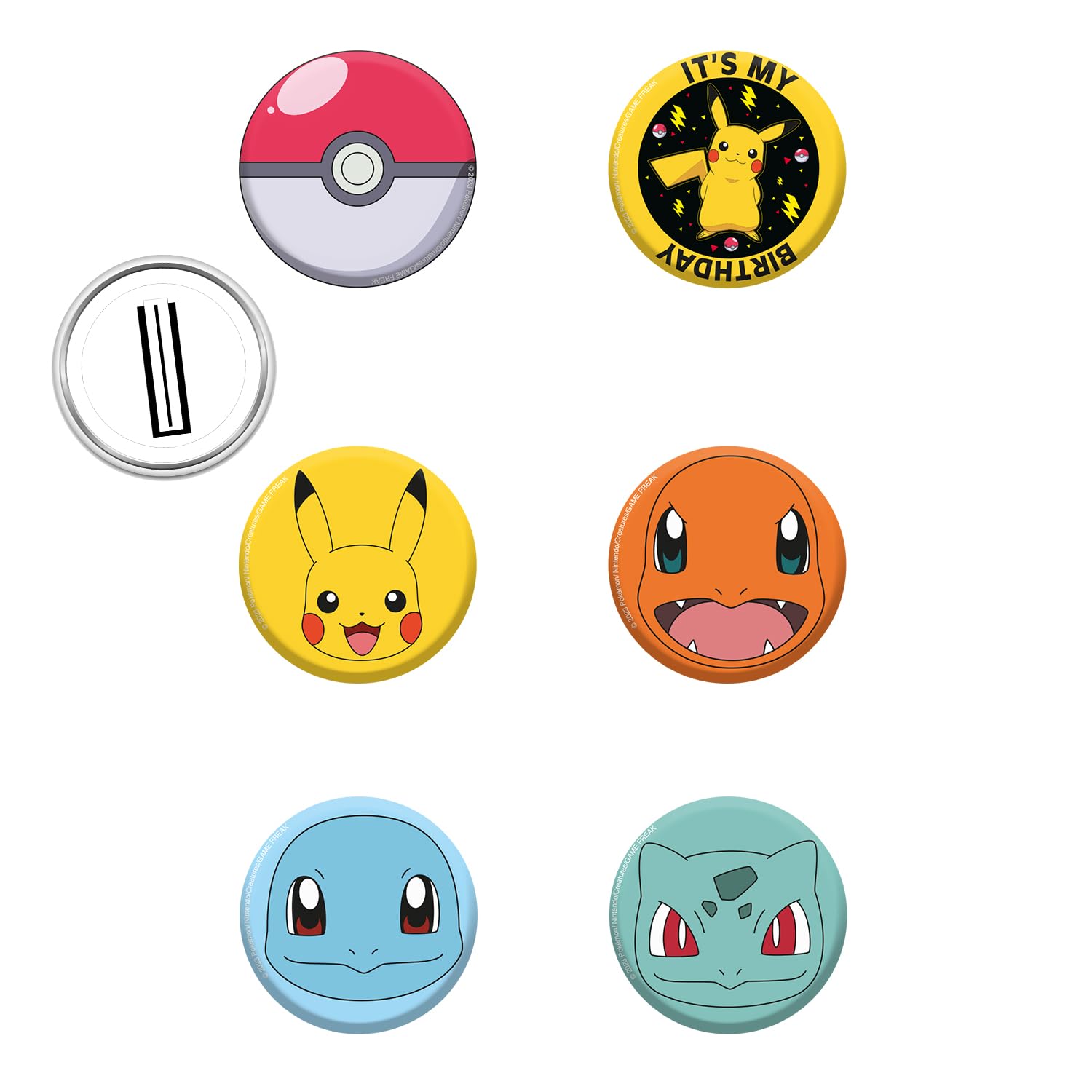 Amscan 9917114 - Pokémon Kids Birthday Party Badges with Backing Card - 8 Pack