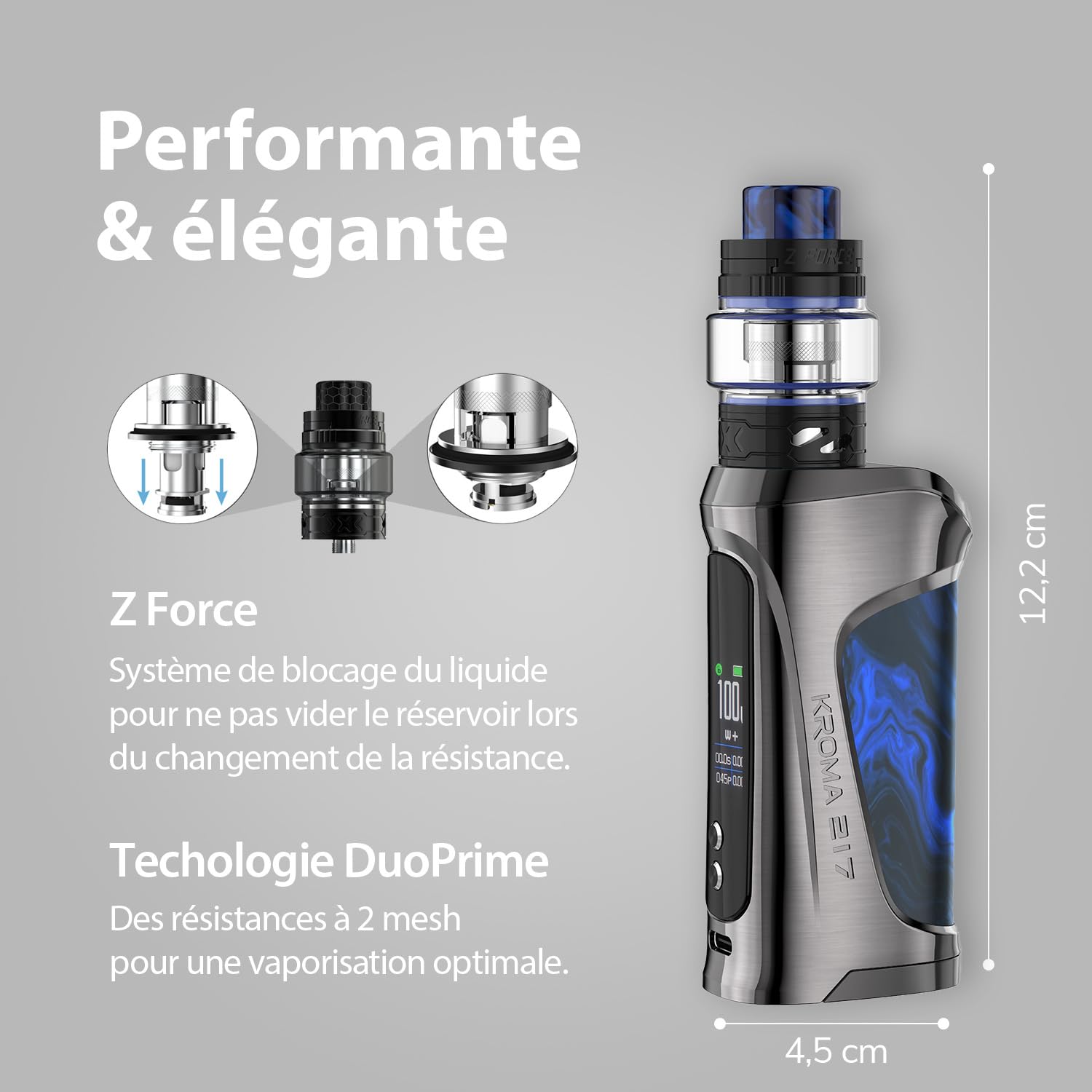 elfbar nachfüll pod läuft aus Innokin Kroma 217 Z Force Vape Kit – 100W Single 18650/21700 Sub Ohm Vape  Kit with Slide To Fill 2ml Z Force Sub Ohm Tank Compatible With ZF Coils  (Stealth Black): Amazon.co.uk: main image 1