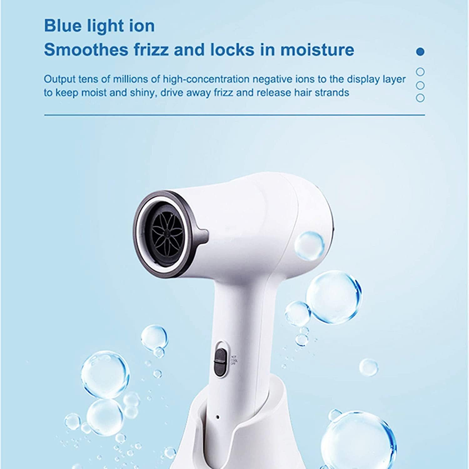 Cordless Hair Dryer, Rechargeable Hair Dryer w/Hot & Cold Wind, Portable Blow Dryer, for Travel School Pet Care Hairdressing Oil Painting Drying Tools