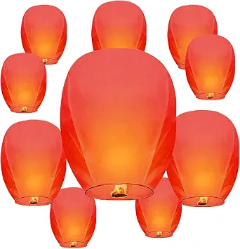 20-Pack Biodegradable Sky Lanterns for Festivals, Memorials, and Celebrations