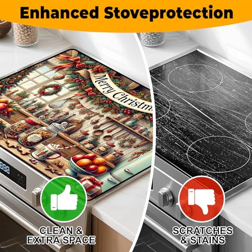 Image of Christmas Stove Top Cover Snowman Stove Top Cover for Home Decoration Kitchen Pad Non-Stick Washable Cooktop Covers Countertop Protector Keep Stove Clean 28 inchx20 inch (Kitchen)
