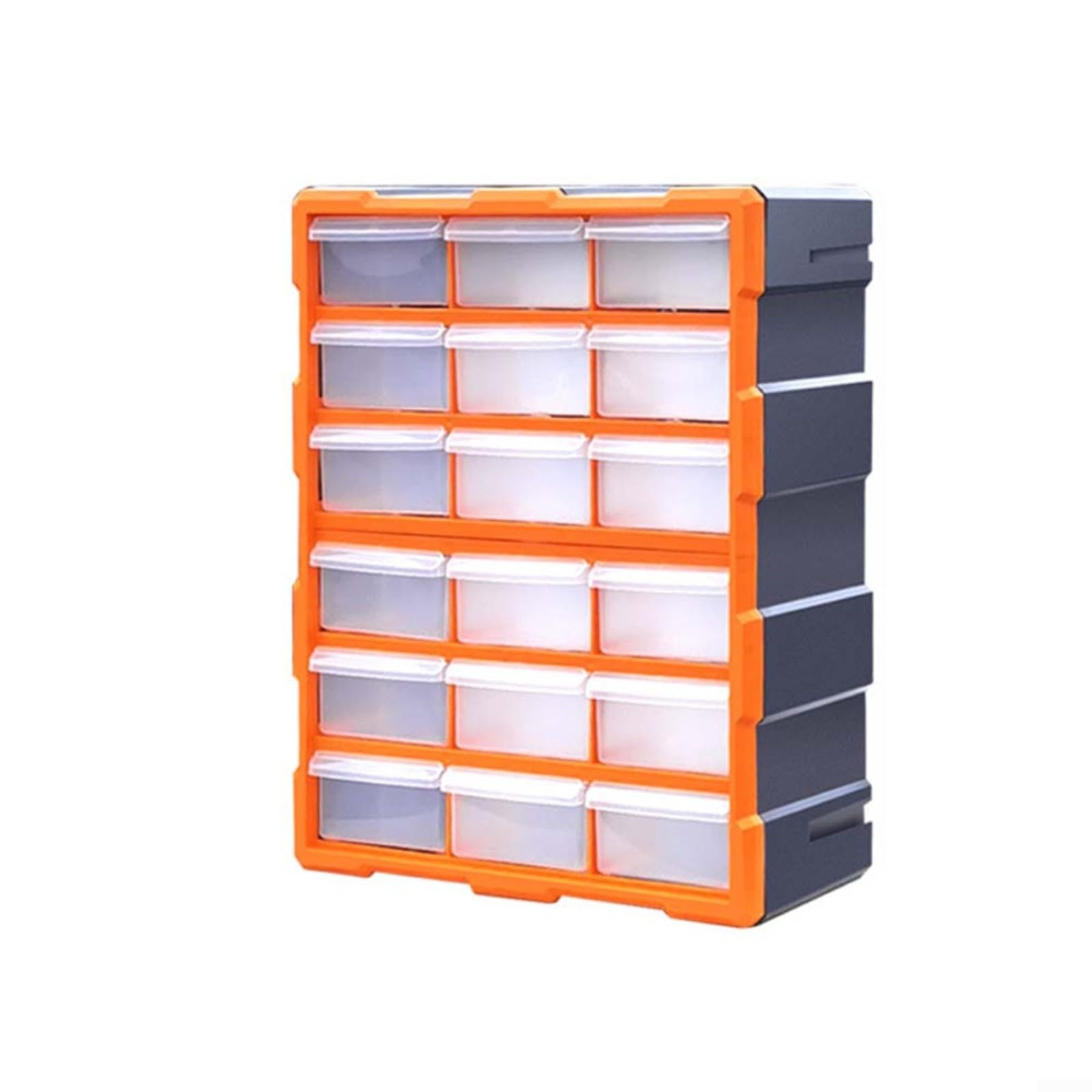 Organizador de almacenamiento de plástico transparente con 18 cajones, caja de piezas multicompartimento para tornillos y tuercas, estuche de herramientas apilable (verde 18 cajones)