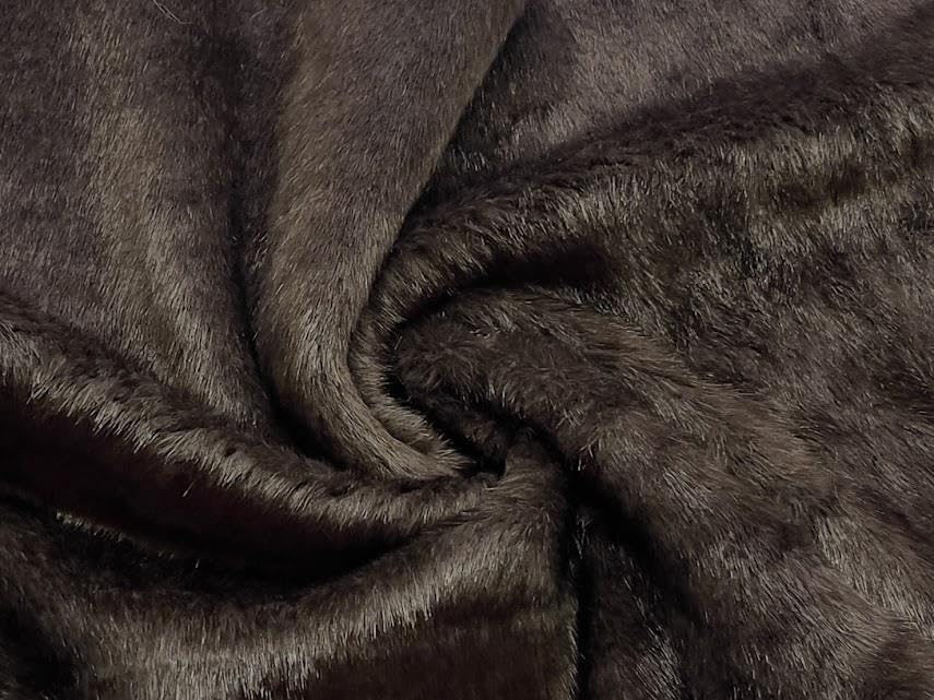 Tissu en fausse fourrure de cèdre marron haute couture au demi-mètre