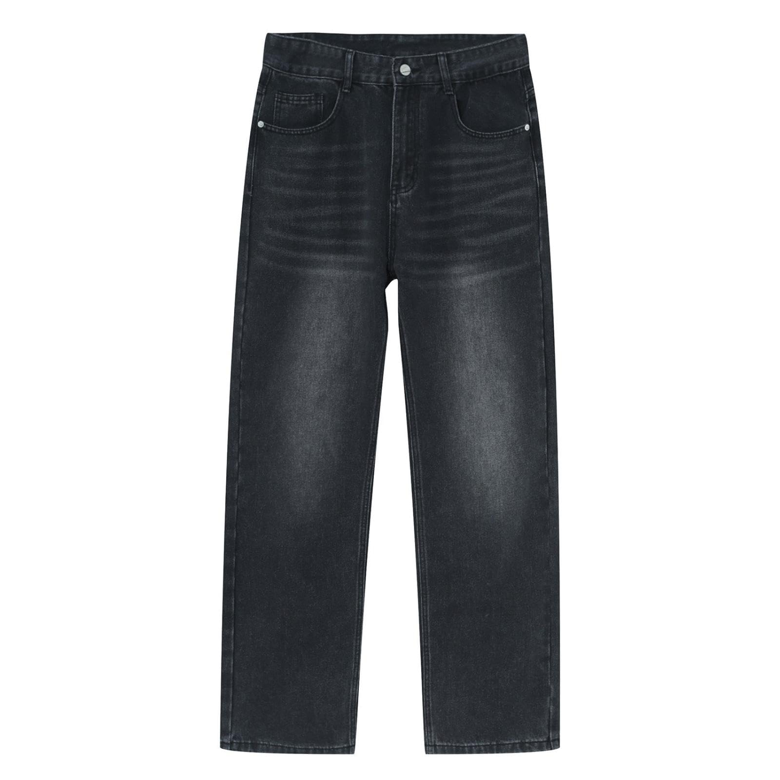 Jeans Pantalon Mode Für Herren Grundweiß Schlichte Jeans Schmal Geschnittene Herrenhose