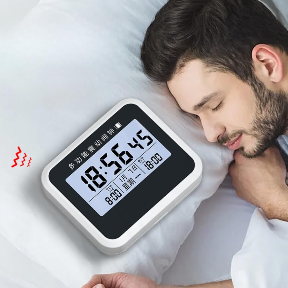 Budzik wibracyjny z wyświetlaczem LCD 110 dB Dual Alarm