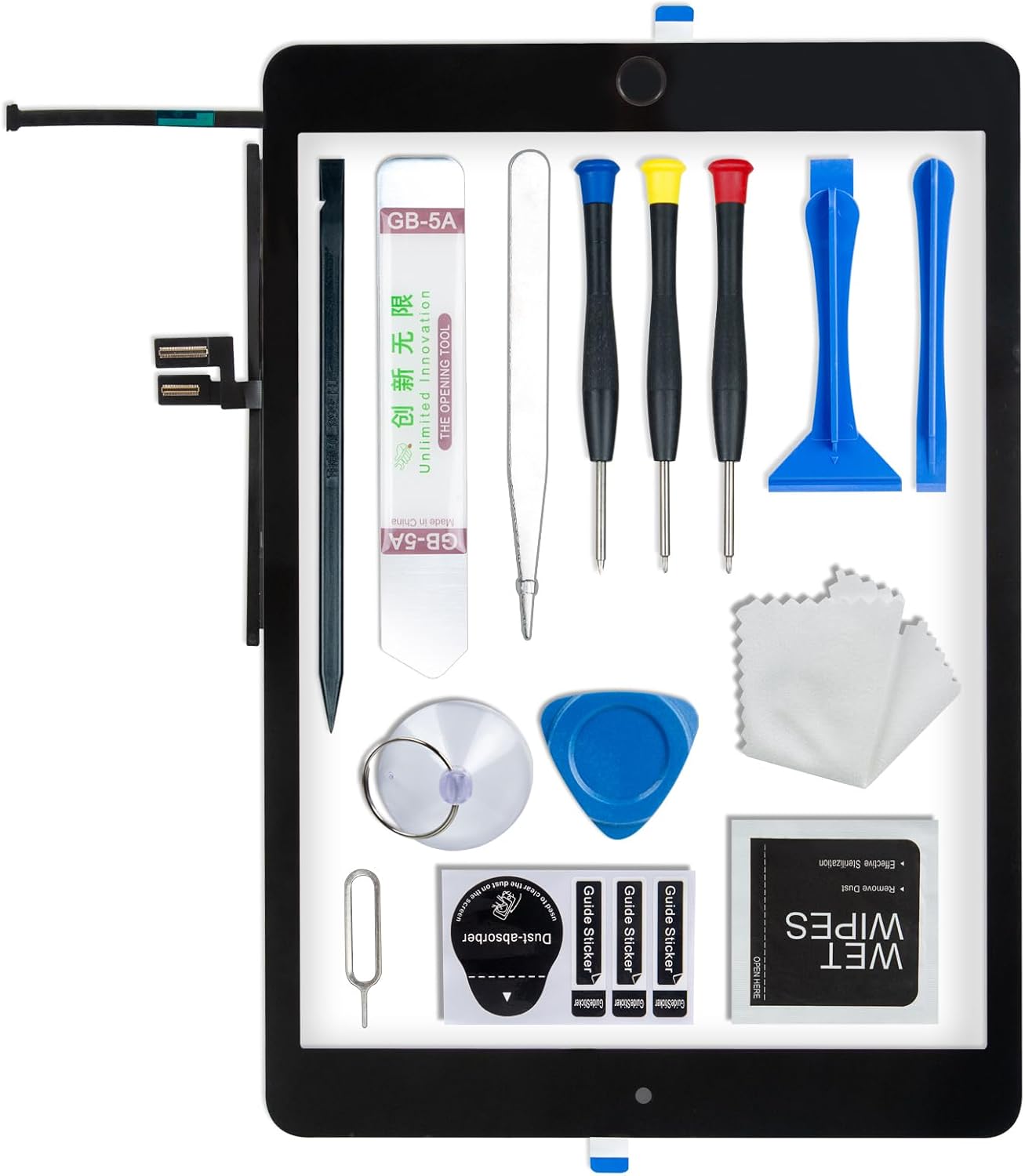 Screen Replacement Digitizer for iPad 9 9th Generation, Touch Glass Compatible with iPad 9th Gen 10.2 Inch A2602 A2603 A2604 A2605, with Home Button and Tool Set
