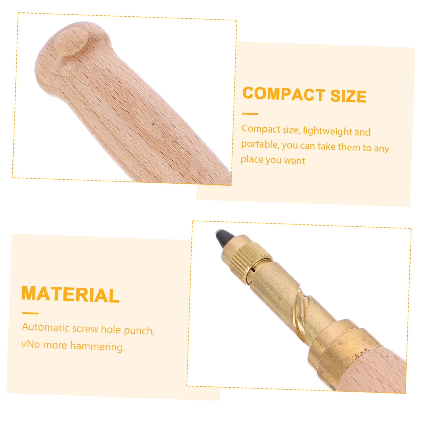 KALLORY 6 Pcs Adjustable Screw Hole Punch Tool with Handle Tips for Leather Craft Paper Craft and DIY Projects