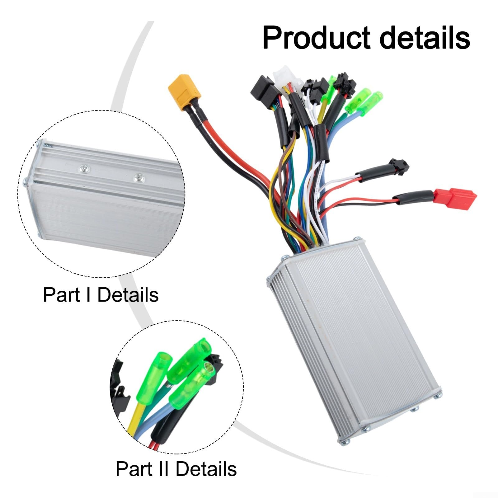 Controller Wave E-Bike 17a 36v/48v per motori Bldc da 250w 350w - Dissipazione sinusoidale Brushless Alloggiamento intelligente Lega di alluminio IP65 Calore 3 modalità